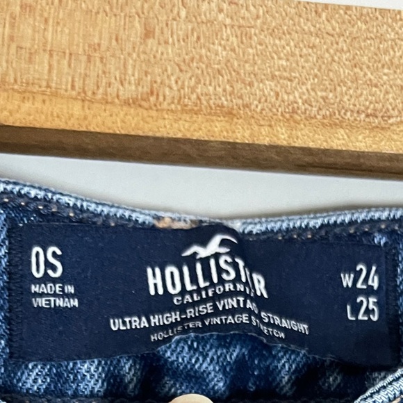 Hollister Co. Women’s Jeans Size 0S Blue Ultra High Rise Vintage Straight Denim - Picture 3 of 9